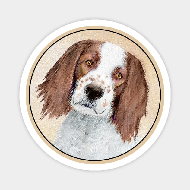 Irish Red and White Setter Painting - Original Art Magnet by Alpen Designs